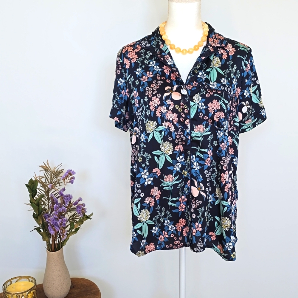 LOFT Shortsleeves Soft Pajama Floral Top